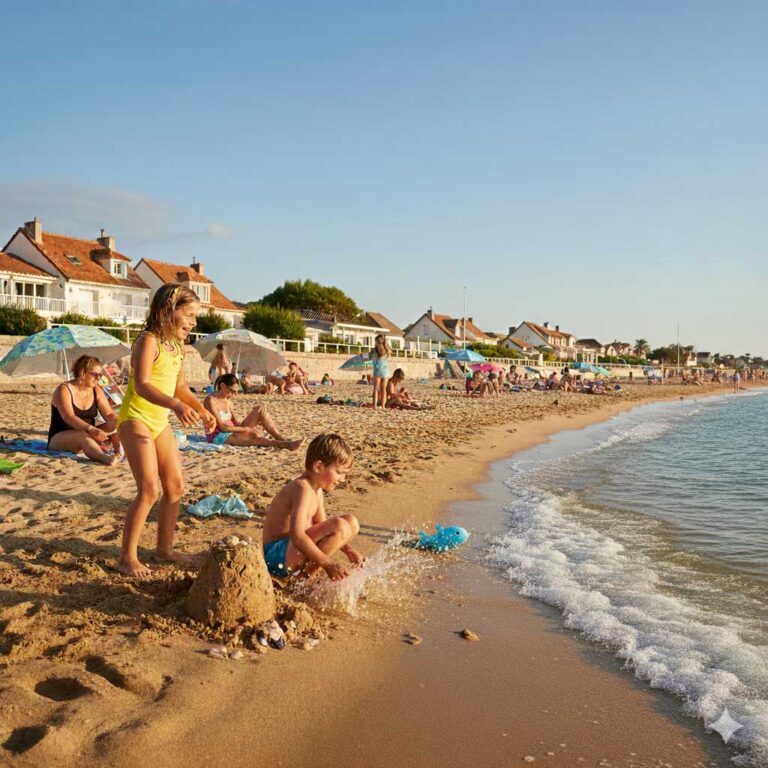 Enfants qui jouent sur la plage