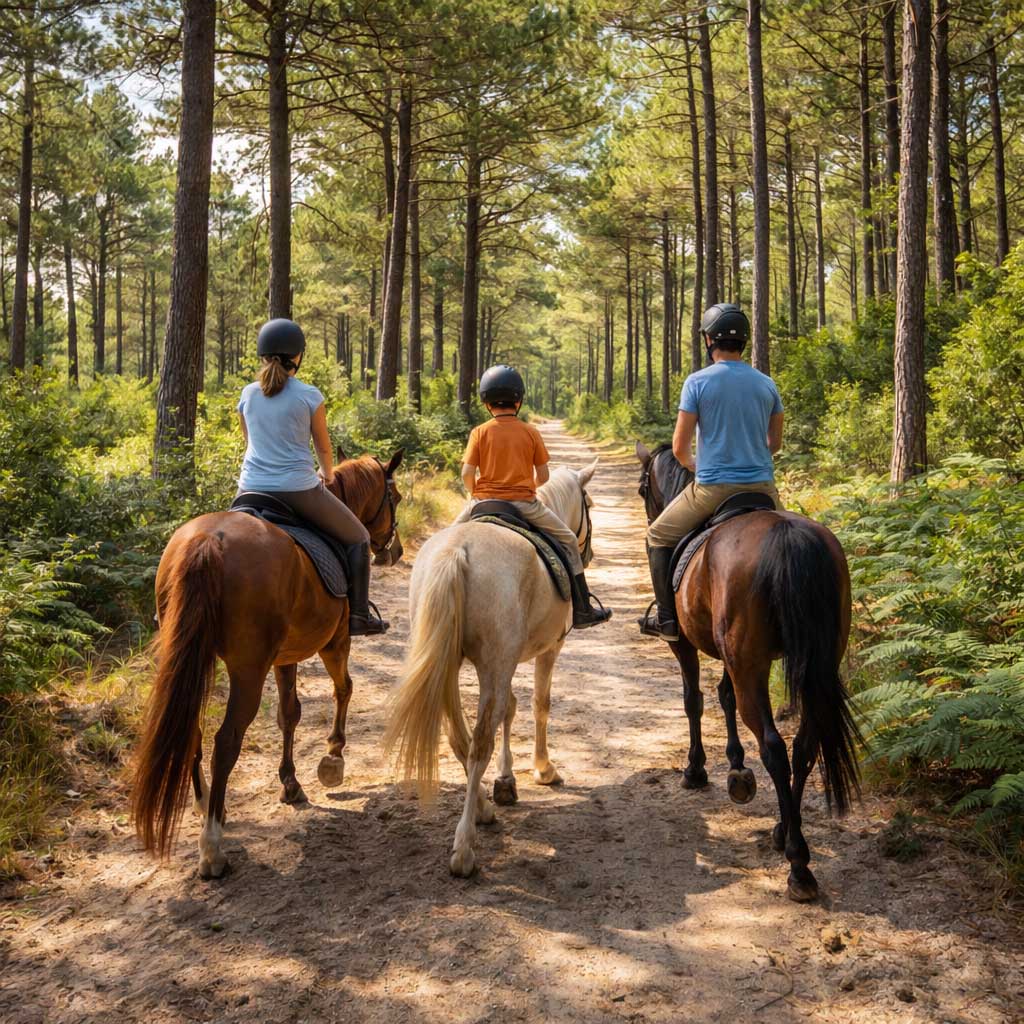 Balade &eacute;questre dans la foret de la Coubre